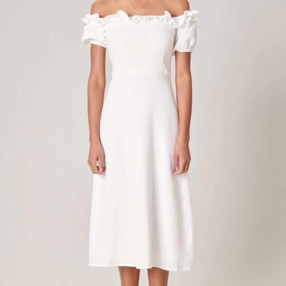 Off the Shoulder White Mini Dress